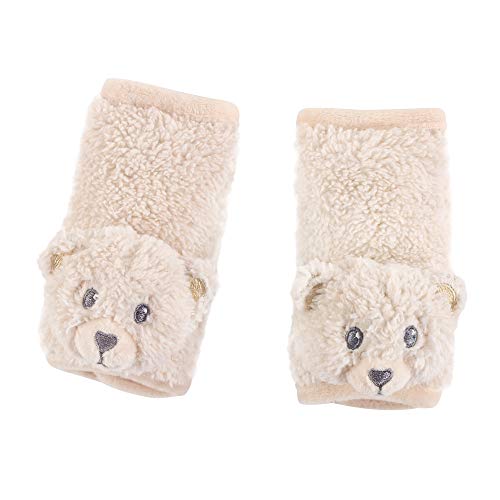 Image of Hudson Baby Unisex Baby Cushioned Strap Covers, Tan Bear, One Size