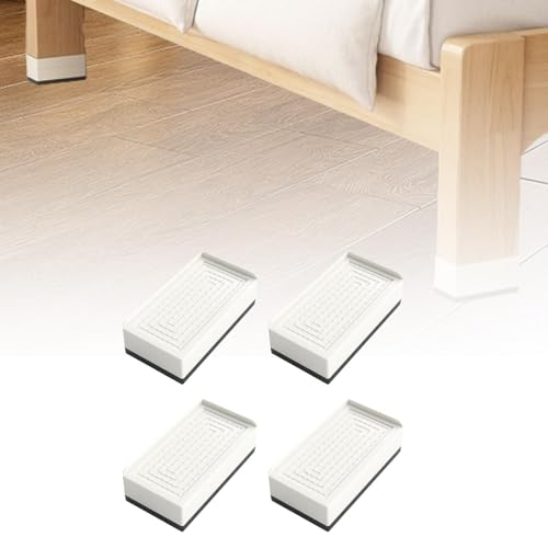 4 Elevadores para muebles de material PP: patas elevadas antideslizantes color blanco 5