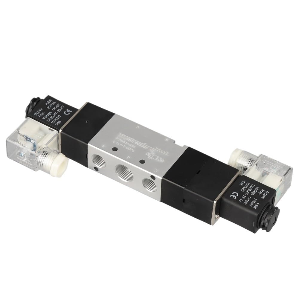 Electroválvula neumática de 5/3 vías, doble bobina, válvula de control de aire for automatización industrial 4V330C-10(AC220V)