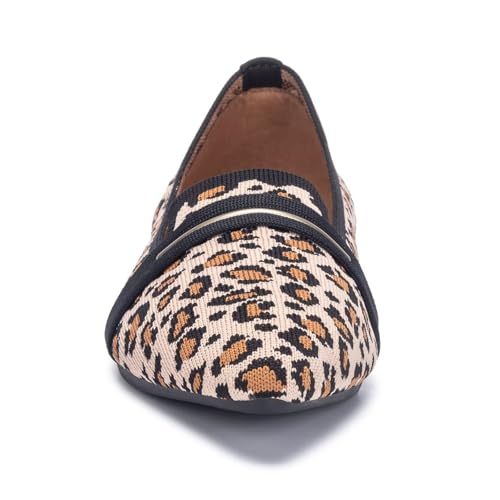 Image of Frank Mully Women's Casual Loafer Flats Slip On Loafer Shoes Comfortable Knit Flat Shoes Classics Pointy Toe Loafer Flats,for Work,Travel
