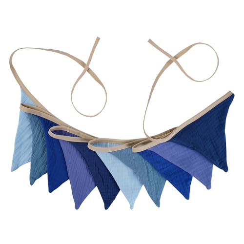 2.6M Guirlande de Fanions, Fanion Multicolore Guirlande en Tissu avec 10 Drapeaux Double Face Banderole Triangle pour Mariage Anniversaire Fête Baptême...