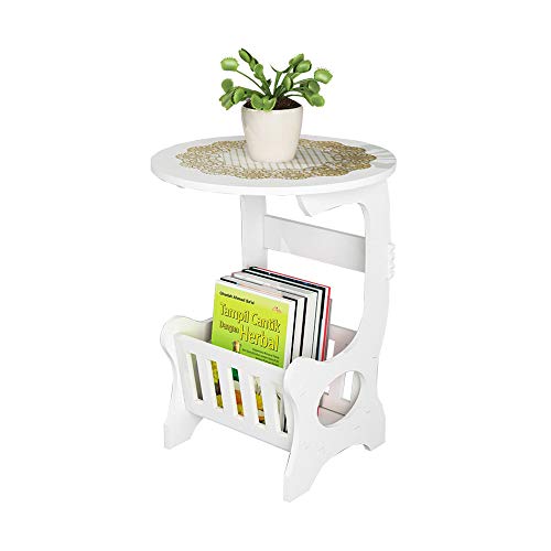 JQMJCZZ Small Round Table, European Modern Minimalist Bedroom Mini Bed