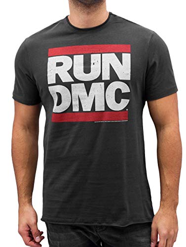 Image of Amplified Men's Run DMC Logo Short Sleeve T-Shirt, Grey (Charcoal), Small