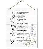 The Serenity Prayer Wall Decor Sign, Bible Verse Inspirational Quote, Hanging Printed Wall Plaque Wood Signs, Living Room Bedroom Home Decor, Christian Scripture Prayer Wall Decor 10X7.8inch