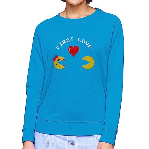 Sweatshirt femme First Love retro gaming pull 8 bit Saint Valentin col rond - 2