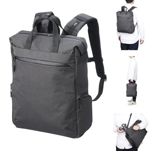 【新品】SIGOSOTO ビジネス リュック カメラ バッグ リュックが一瞬でショルダーバッグに変身！ 狭い場所でもじゃま