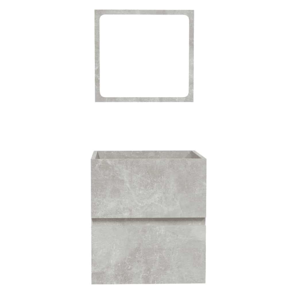 Armario de baño con espejo, color gris hormigón, de madera, para montar en la pared, con cajón para mucho espacio de almacenamiento, armario de almacenamiento para debajo del lavabo para