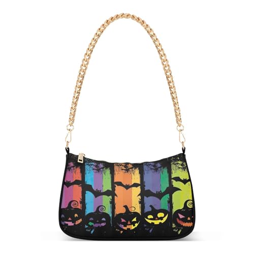 Magic Pumpkin Shoulder Bag for Women, Handbag with Chain Strap, Soft Purse Tote Bag for Ladies