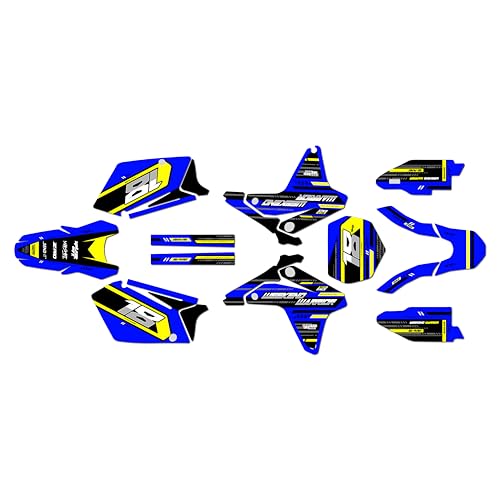 Kalair GFX Graphics Kit for Suzuki RMZ 450 (2005-2006) Warrior Series Blue 09 Mil - Dirt Bike Custom Racing Graphics Decals Stickers Kit, no-Plastics