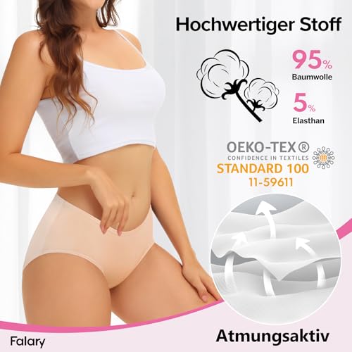 ideal für sensible Haut und Alltag. - Detailansicht von FALARY Baumwoll Slips Damen Deal – Dealfoxx.de