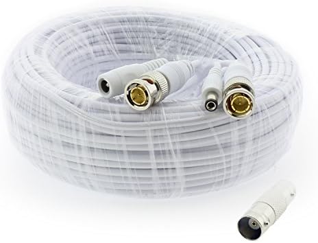 Crystal Vision Premium 1080P HD BNC CCTV Surveillance Security Camera Combo Cable Premade Siamese W/Coupler for Samsung, Lorex, Swann, Q-See, Defender, Amcrest, Zosi, Kguard, etc, 60'