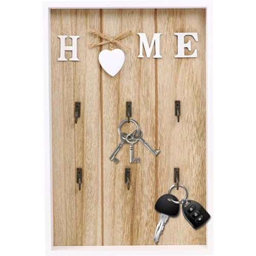 Soporte para llaves para decoración de pared de madera rústica 6