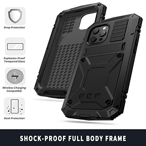 Coque en métal iPhone 13 robuste avec protecteur d'écran intégré