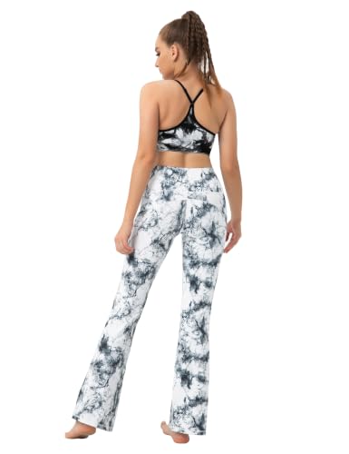 Image of BUBBLELIME Women Out Pockets High Waist Bootlegs Tummy Control Yoga Flared