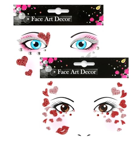 Red Heart Face Stickers image