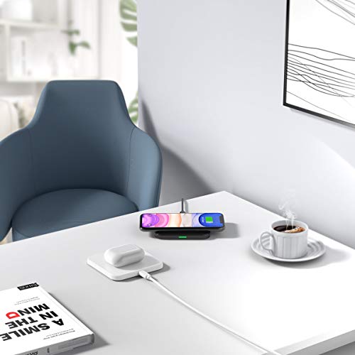 CHOETECH Carregador sem fio 7.5/10W com 2 pacotes, QI carregamento rápido para iPhone 12 Pro Max/SE