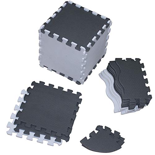 Mqiaoham Playmat Foam Play Tiles Interlocking Play Baby For Kids Floor Mats For Children Foam Playmats Jigsaw Mat Baby Puzzle Mat 9 Pieces Children Rug Crawl Mat White Grey Cdw101112B30109 #TOP2