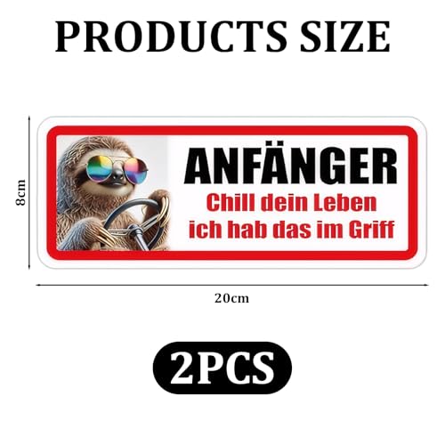 2 PCS Fahranfänger Magnet Schild 20x8 Cm Anfänger Schild Auto, Lustiges Fahranfänger Auto, Wetterfest & Hochgeschwindigkeitsfest (Fahranfänger)