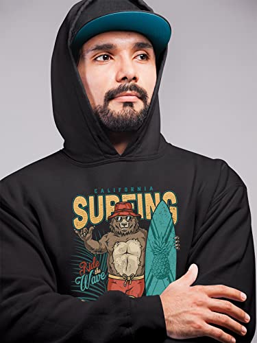 Sweat Cali Bear Surfing OM3 pull noir XL pour soirées plage