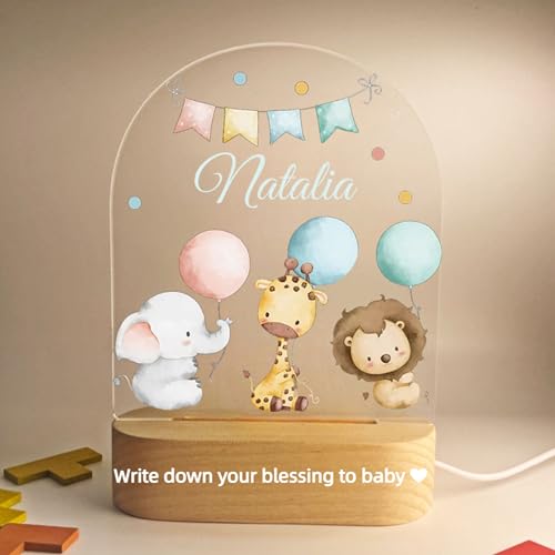 Lampara Bebe Personalizada,Regalos Originales Bebe,Lámpara Mesita Noche Recien Nacidos Personalizados con Nombre,Lamparas Personalizadas,Luz Nocturna Infantil,Bebes,Niña,Niños,Regalo Bautizo