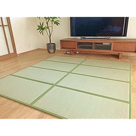 Amazon 布団のカビ防止 床冷え対策に い草折りたたみマット シングル 100x0cm 置き畳 置き畳み 畳 ユニット ユニット畳 フローリング 敷くだけ 折り畳み マット 無地グリーン イ草 畳マット オンライン通販