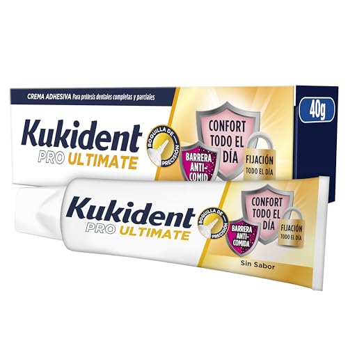 Kukident Pro Ultimate Crema Adhesiva Para Prótesis Dentales Completas Y Parciales Sin Sabor 40 g