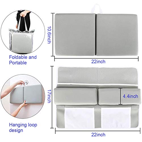 Image of Kneeler Pad Elbow Support, Baby Bath Kneeler with Elbow Rest Set for Large Bathtub with Toy Organizer, Baby Bath Kneeler