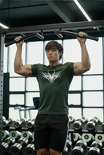 Image of Men Polyster Lycra Printed Half Sleeves Compression T-Shirt for Gym