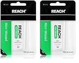 Reach Waxed Dental Floss | Effective Plaque Removal, Extra Wide Cleaning Surface | Shred Resistance & Tension, Slides Smoothly & Easily, PFAS...
