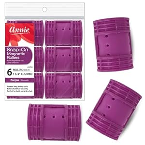 Annie Snap on Magnetic Rollers 6 pack X-Jumbo #1219, Hair curls, holds hair secure, easy to use, for all hair types