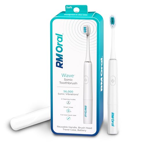 Brosse à dents à piles RM Oral Wave avec poils souples et étui