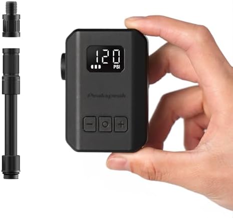 Peakspeak Mini elektrische Fahrradpumpe AS260PRO, Akku Fahrradpumpe | 120PSI, Manometer, Schnelles Aufblasen, USB-C Aufladung, Auto-Stopp, Presta/Schrader Ventile, für Rennrad, MTB