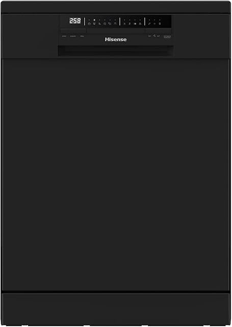 Hisense HS60240BUK Freestanding Standard Dishwasher 85cm High- Black - E Rated, 24 x 23 x 33 inches (L x W x H)