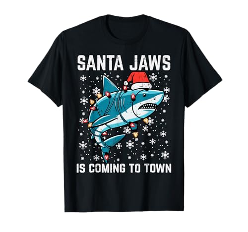 Christmas Shark Santa Jaws Xmas Men Boys Kids Youth Women