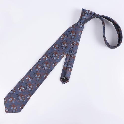 Image of Alizeal Mens 3.15inches Delicate Floral Tie with Small Flower Printed Handkerchief Set