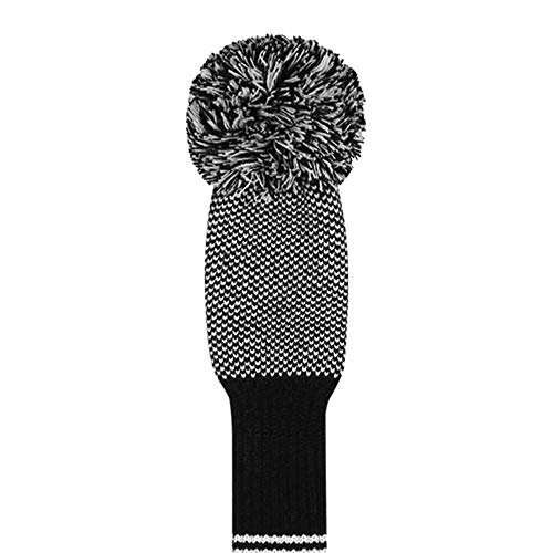 Scott Edward Knit Golf Club Cover With A Pom Set Of 4 Orderly Black And White Dot Head Covers Protect Driver Wood(460Cc) Fairway Wood And Hybrid/Ut With Rotating Club Number Tags #TOP4