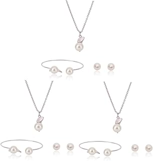 3Pcs Kit De Strass Brincos Colar De Pérola Strass Gargantilha Strass Roupa De Strass Colar Declaração De Pérola Colar De Pérola Brinco De Pérola Conjunto De Pulseira Acessórios De