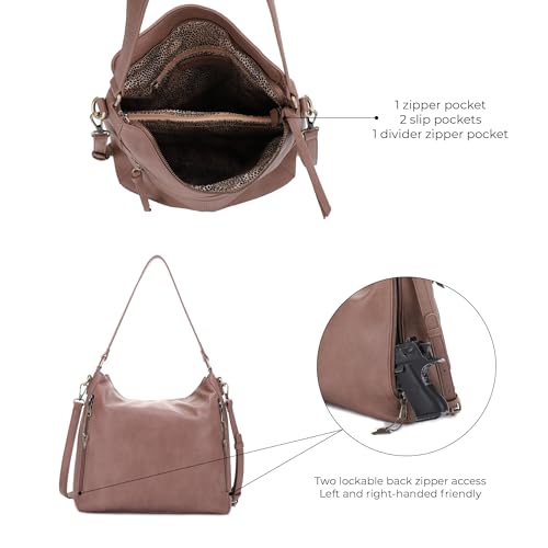 Image of JESSIE & JAMES | Dakota Top Handle Concealed Carry Hobo Purse with Adustable Shoulder Strap