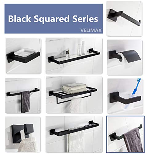 Velimax Sus304 Stainless Steel Hand Towel Bar Wall Mounted Towel Ring Modern Hand Towel Holder For Bathroom Kitchen, Matte Black #TOP6