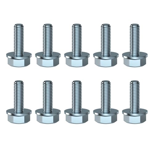 Image of EOPOAYI M10x1.25 Bolt M10-1.25 x 25mm Hex Head Flange Bolts Compatible with Most Brands of ATV UTV Quad 4 Wheeler Go Karts Mini Bike Truck Lawn Mower Snowmobile Pressure Washers Motorcycle Parts 10PCS