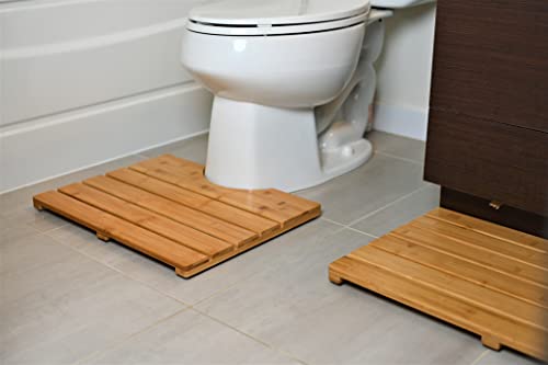Bamboo Bath Mat - Comes With Soap Dish - Mid-Large, Non Slip, Wood Bathmat For Bathroom And Sauna Floor #TOP7