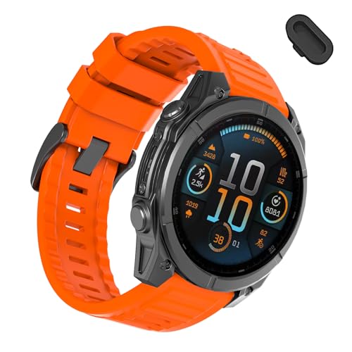 Image of 26mm Quickfit Silicone Watch Bands Compatible with Garmin Fenix 8 Pro /quatix 8 51mm /Fenix 7X /7X Pro /6X /6X Pro /5X /5X Plus /3 HR /Enduro 3 2 /Descent Mk3i 51mm /Mk2i /Tactix 8 /7 pro /epix Pro 51MM