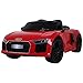 HOMCOM Coche Eléctrico para Niño Mayores de 3 años Audi R8 con Mando a Distancia MP3 USB Luces y Sonidos Apertura de Puerta 123x71x49cm Carga 30kg