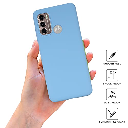Image of SPRIG Silicone Back Cover Case for Moto G60 (Denim Blue)