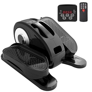 Under Desk Elliptical Machine, Portable Ellipse Leg Exerciser Machine with Remote Control, Display Monitor, Mini Elliptical Supports Auto & Manual Mode