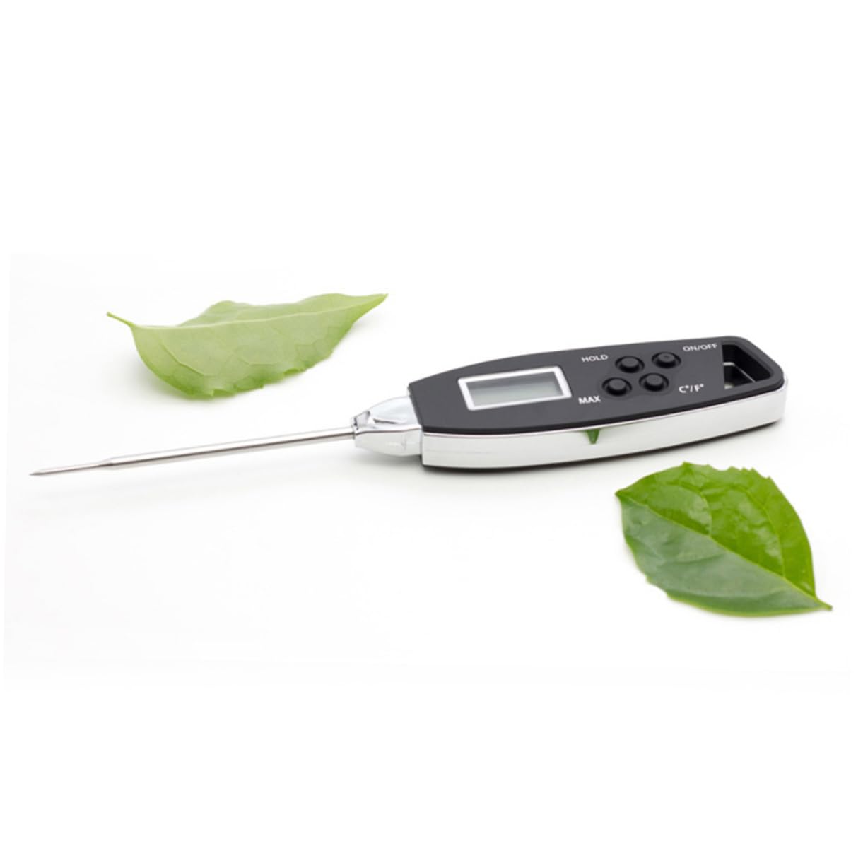 2pezzi Termometro Digitale Per Cucina Con Sonda Per Cottura Bbq e Bevande Lettura Istantanea Secondi Inossidabile Nero