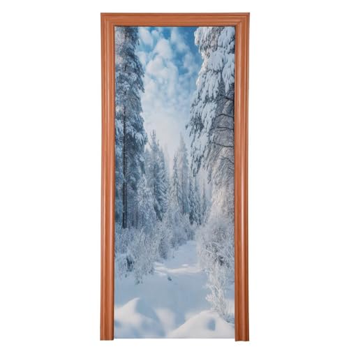 FLildon Winter Forest Nature Landscape Door Cover Decoration, Party Accessory