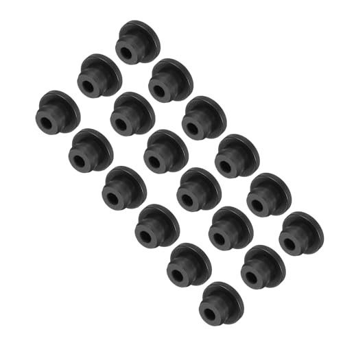 Image of MECCANIXITY 18pcs T-Shaped Silicone Plugs 16mm 5 /8 Inch Dia Snap in Plug Hole Seal Cover Round Rubber Stopper for Kitchen Rubber Bulkheads Waterproof Sealing Plugs Black
