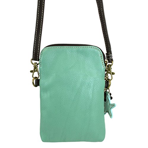 Image of CHALA Ocean Collection Cell Phone Crossbody Purse-Women PU Leather /Canvas Multicolor Handbag with Adjustable Strap