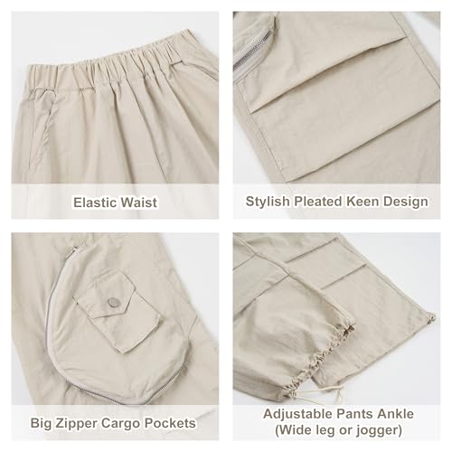 Image of Rolanko Parachute Pants for Girls Y2K Cargo Trousers with Pockets Harajuku Jogger Pants Kids 4-14 Years